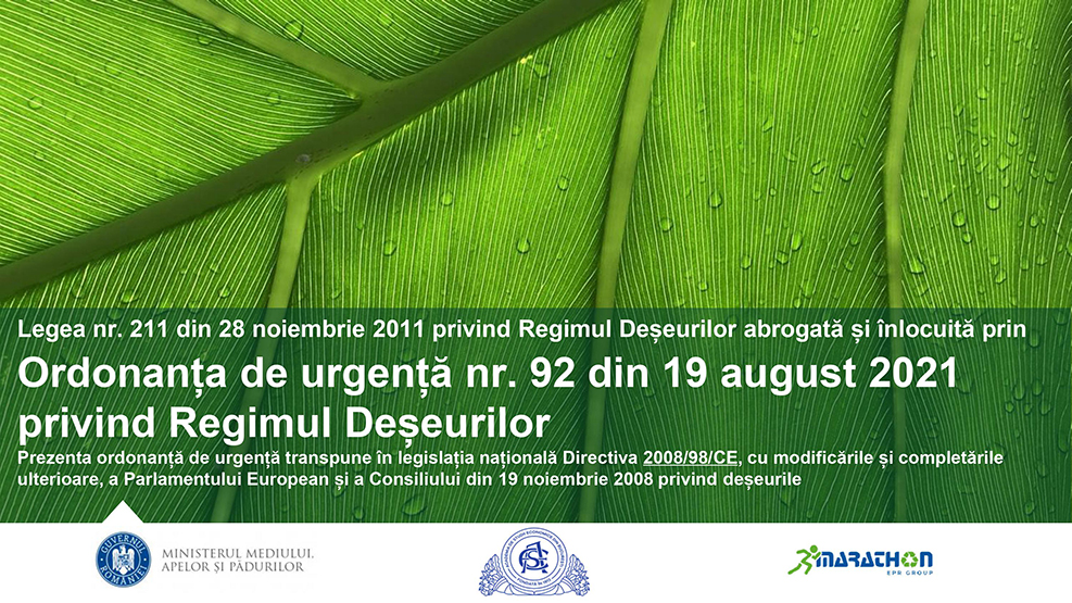 Legea nr. 211 din 28 noiembrie 2011 abrogată și înlocuită prin Ordonanța de urgență nr. 92 din 19 august 2021 privind Regimul Deșeurilor
